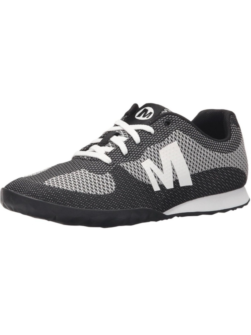 Merrell Black & White Mesh Athletic Sneaker with M Logo